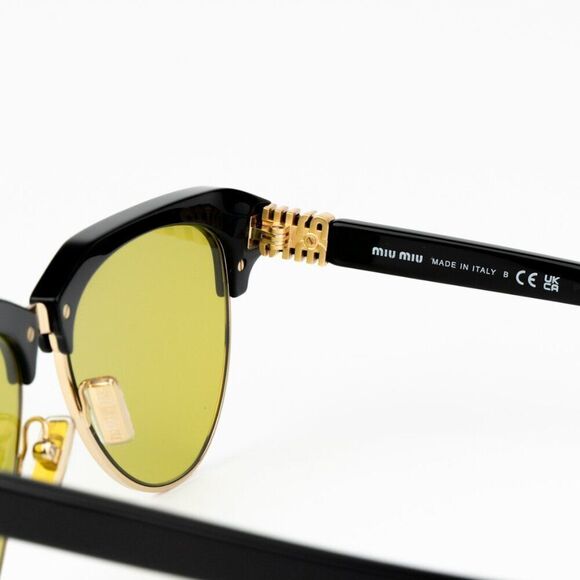 NEW Miu Miu MU09ZS 1AB07O Black Olive Green Browline Women Sunglasses 0MU 09ZS main image 2